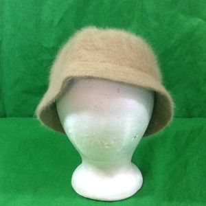 David & Young Angora Nylon Fuzzy Brown Tan Hat